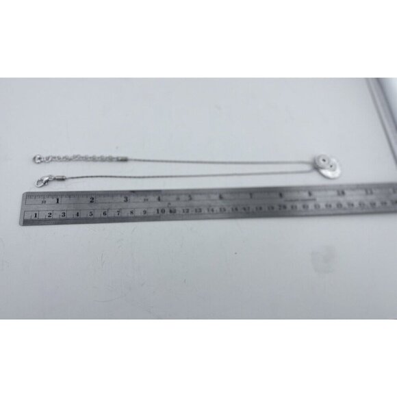 Brighton silver plated and crystal double disk pendant necklace Crystals - Picture 5 of 5